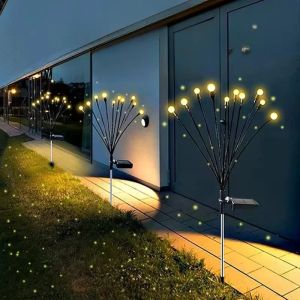 Solar LED Starburst Firefly Lights Waterproof Outdoor Garden Lamps for Lawn Pathway and Landscape Decoration
