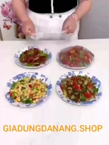 Màng Bọc Thực Phẩm Co Giãn Có Chun Hình Túi Gấu (Set 100 Chiếc)