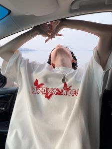 Heavyweight Pure Cotton Short Sleeve T-Shirt Mens Summer New American High Street Loose Trendy Half Sleeve Top for Youth