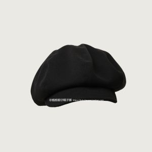 Autumn Winter Woolen Beret Hat Men Women Casual Style Short Brim Eight Corner Cloud Duckbill Hat Street Wear for Youth Couples