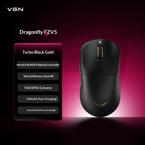VGN Dragonfly F1 V5 Turbo+ Wireless Gaming Mouse PAW3955Extreme Dual 8K 54LM20 Chip Tri-Mode Ergonomic Lightweight PC Esports