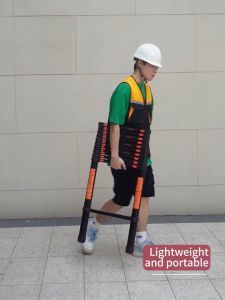 [Heavy-Duty Load] Foldable Multi-Step Ladder for Engineering & Home Use - Extendable Straight Ladder with Thickened & Widened Aluminum Alloy & Carbon Steel