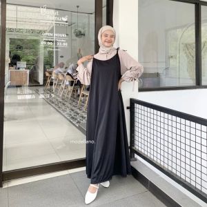 overall dress Korean style/gamis terbar wanita dewasa kekinian