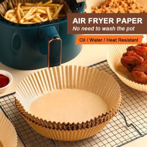 50/100pcs 20cm Air Fryer Disposable Baking Papers Non-Stick Steamer Round Parchment Paper Liners