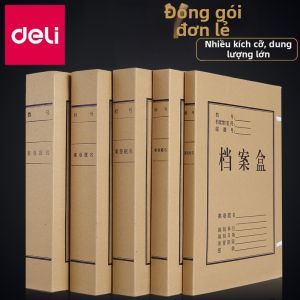 deli | Hộp Tài Liệu A4 Giấy Kraft Dày Không Chứa Acid