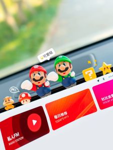 Super Mario Car Dashboard Decoration Plush Toy Resin Material Automobile Internal Trim Cute Cartooo Shape Stress Relief Car Ornaments