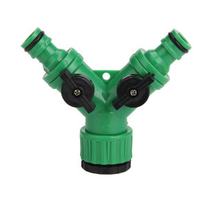 Suomi 2 Way 1/2-3/4\" Garden Hose Splitter Y-Type Watering Connector Distributor Outdoor Sprinkle
