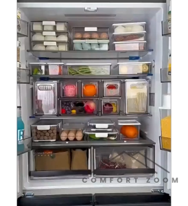 Stackable Fridge Storage Container with Lid Fruit Vegetable Storage Container Food Grade Container