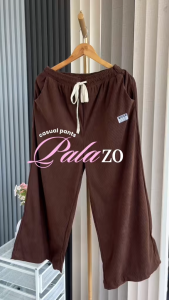 DEEM Perempuan Kain Korduroi Seluar Panjang Berpetak Womens Wide Leg Corduroy Pants