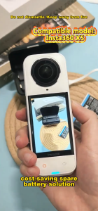 Insta360X5 Replace battery Portable fast charging case for Insta360X5 camera. 2850mAh battery pack. 11.08Wh 3.89V.