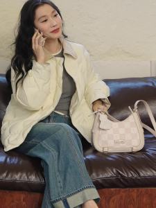 Semir | túi xách tay/ đeo vai họa tiết caro phối ghép phong cách retro