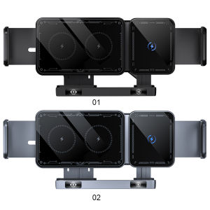 [Bside Tool Store] Fast Charging Car Wireless Charger 15W Dual Coil with 360 Rotatable Air Vent Mount for All Smartphones