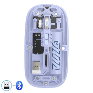 Warvank T1 Transparent Wireless Mouse Dual Mode 2.4G Bluetooth-compatible Rechargeable Silent Mouse For iPad PC Laptop