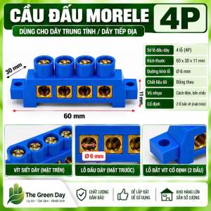 MORELE Cầu nối dây trung tính dây mát dây tiếp địa loại phủ nhựa cách điện cao cấp: 4P 6P 8P 10P 12P