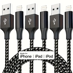 1M 2M 3M USB A to Lightning Fast Charging Cable durable Nylon Braided Cord 12W 480Mbps Compatible for iPhone 14 13 12 11