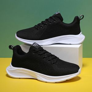 Womens Sport Shoes Running Lightweight Breathable Cross-Band Low-Heel Flat Bottom Rubber Outsole round Toe Casual Shoes