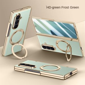 Luxury Busine Sle PU Leather Ring Stand Magnetic Phone Case for Samsung Galaxy Z Fold 8 ultra 7 Wireless Charging Protect Cover