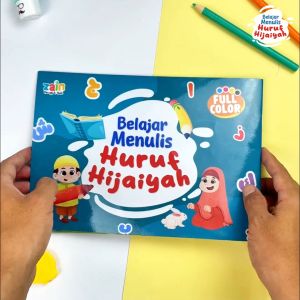 Belajar Menulis Huruf Hijaiyah FULL COLOR Bergambar dan Berwarna Buku Anak For Kids Penerbit Zain