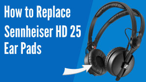 Geekria QuickFit Leatherette Replacement Ear Pads for Sennheiser HD25 HD25-II HD25SP HD25SP-II Limited 75th Anniversary Edition Headphones Earpads Ear Cups Cover Repair Parts