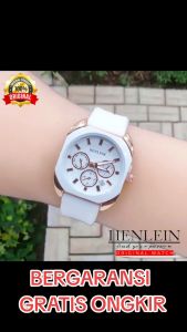 HENLEIN Jam Tangan Wanita Original Bergaransi Korea Style Kasual Tali Silikon HW-6002 White