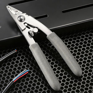 6 in 1 Fiber Optic Wire Stripper Adjustable Stainless Steel Cable Stripping Pliers Professional Heavy Duty Diagonal Cutter