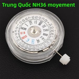 NH36A Chuyển Động Cơ Học Tự Động Độ Chính Xác Cao Lịch Kép Ngày Thứ 3 Thay Thế Cho Bộ Máy NH36 Của Nhật Bản