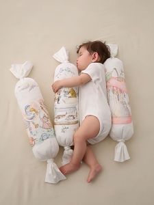 Candy Pillow Baby Side Sleep Cartoon Printed Head Comfort Pillow Baby Hug Pillow Newborn Removable and Washable Anti Vomiting Pillow
