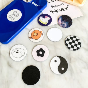 Universal Car Mount Magnetic Absorption Phone Holder Cute Cartoon Dog Flower Black White Ins Style Iron Sheet Mobile Phone Stand