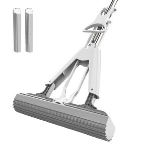 Hot Sale RM-Portable Mini Mop Self-Squeeze Sponge Roller Mop Super Absorbent Roller Mop Wet And Dry Cleaning Tool Folding