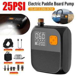 25PSI Paddle Board Pump Rechargeable Inflatable Paddle Board Pump Electric Stand Up Paddle SUP Pump Automobiles Tire Inflator