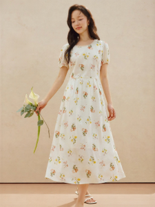 INMAN | Floral Print Belted A-line Summer Dress
