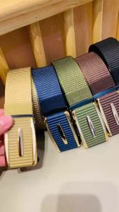 Thắt lưng nam dây nịt nam Dây lưng vải dù canvas. Đầu khóa vàng