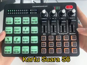 Siborie S6 soundcard Mixer Bluetooth sound card Audio USB External for Streaming Langsung Siap COD