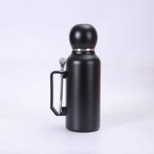 Portable and Simple Car Cup with Spoon Large-capacity Solid-color Handle Cup  Stainless Steel Outdoor Double-layer Insulated Cup