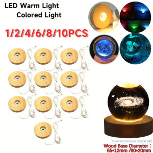 Wood Desktop Decorative Lights Light Base Night Light Wooden Led Usb Display Light Display Stand Lamp Holder Lamp Art Ornament