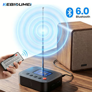 Kebidumei | KEBIDUMEI Bluetooth 6.0 Audio Receiver FM 3.5mm AUX Wireless Adapter U-Disk Play Remote Control For Car Kit Speaker Amplifier