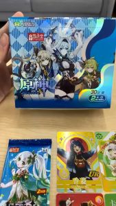 100/160 Pcs Kartu Anime Genshin Impact 1 Box Grosir 20/36 Pack