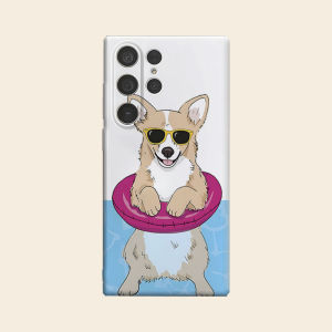 Summer Corgi Swimming Luxury Fashion Full Lens Protective Case for Samsung Galaxy S26 S25 S24 A56 A36 Plus Ultra