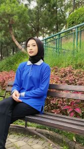 Kaos kerah wanita lengan panjang / kaos kerah pria lengan panjang BENHUR KERAH ABU