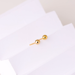 Chow Sang Sang 周生生 999.9 24K Gold Pearl Shaped Stud Earrings for Women 95441E