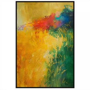 Tranh trừu tượng phong cảnh quê hươngcánh đồng lúa chín vàngtranh treo tườngdán tường.CGI-514