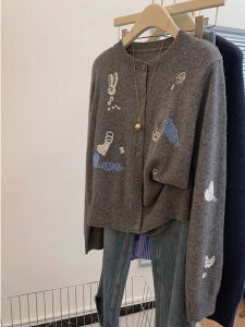 Elegant French Spring Knit Cardigan Female