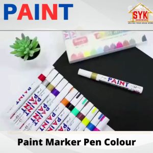 SYK Paint Marker Pen Colour(White/Yellow/Red)1 Pcs Colour Maker Pen Car Paint Repair Pen Diy Painting Pen Warna Warni
