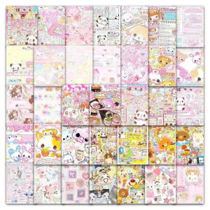 60 Pieces of Ancient Spliced wallpaper Stickers Ins Cute and Tender Stickers Decorative Desktop Mobile Phone Luggage Stickers