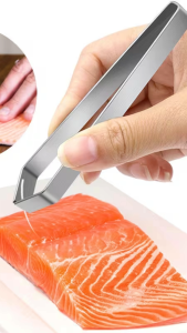 Fish bone tweezers pincer clippuller remover tongsplucking clampslanted headseafood toolskitchenwareBINLU