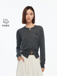 Vero Moda | Áo Cardigan Len Mới Thời Trang Thu Elegance Có Đính Hạt Kim Cương và Chứa Lông Cừu