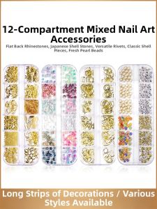 MONLEYTA | Super Shiny Mixed Flat Bottom Nail Diamond Decorations Zodiac Grid Manicure Accessories Small Rhinestone Decorations