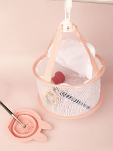 2 Pieces Combination Brush Pad + Hanging Drying Net for Powder Makeup Brush Sponge Drying Hanger