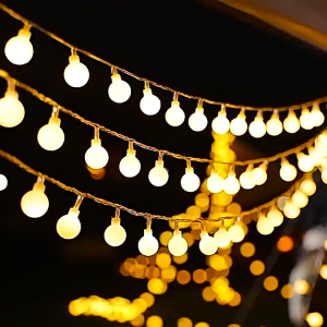 2025 Diwali 10M 80LED ball&crystal ball Lights Fairy Lights Battery Operated  Light For Indian Diwali Deepavali Decoration