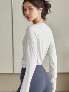 Cooling Yoga Clothes Womens Short Sleeve Loose Fitness Outdoors Running T-Shirt Pilates Cover up Breathable Quick Dry Moisture Wicking